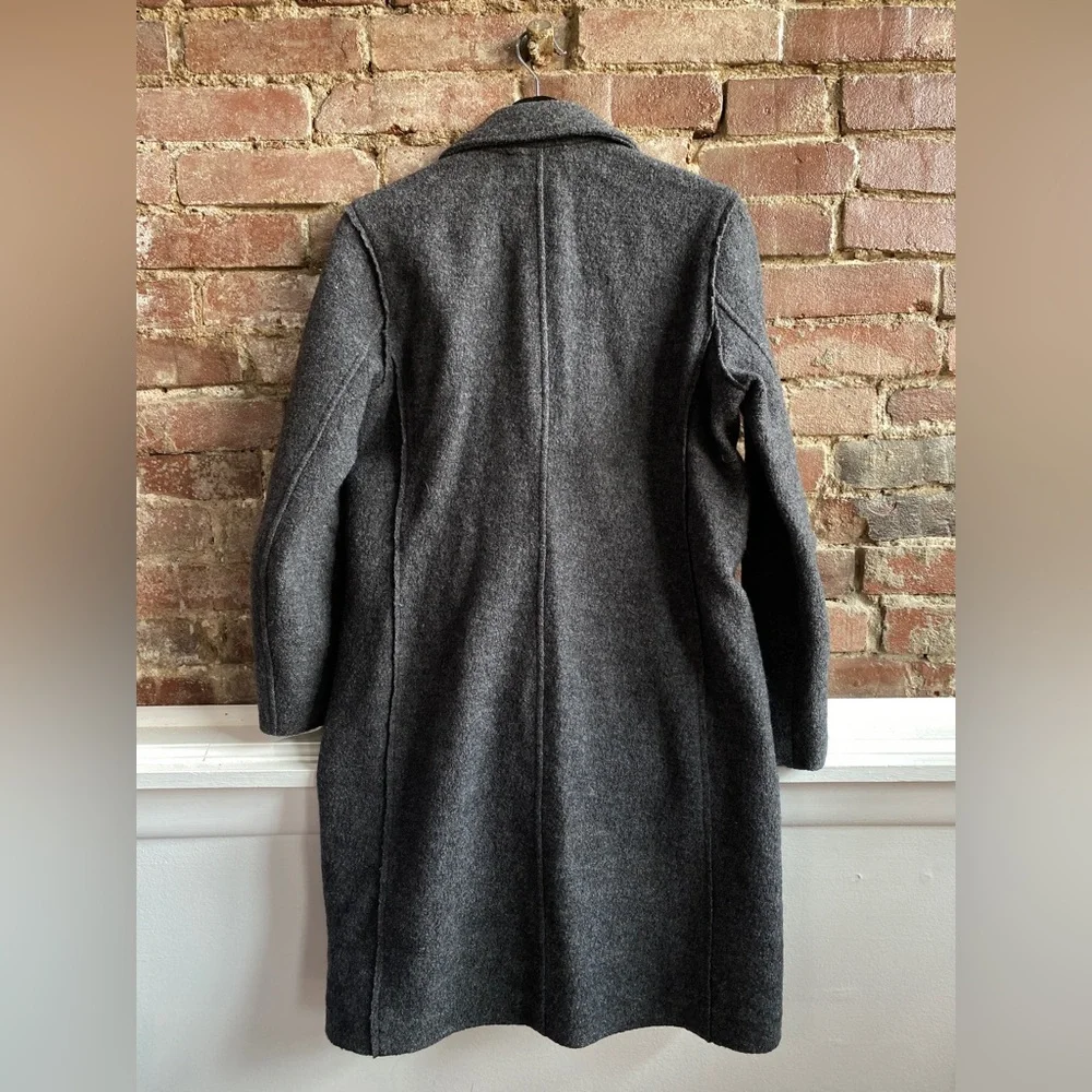 J. Crew Daphne Topcoat in Italian Boiled Wool Dark Gray Size 4 w/ Small Flaw - Picture 8 of 12